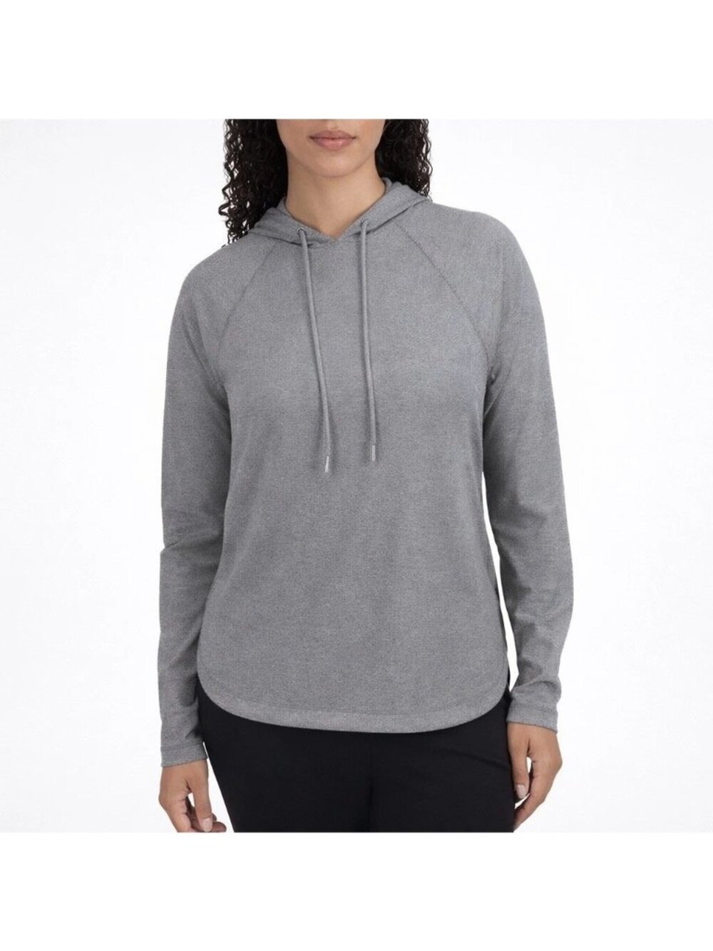 NWT Sage Collective Women's M Gray Nylon/Spandex Long Sleeve Hooded Top B0548